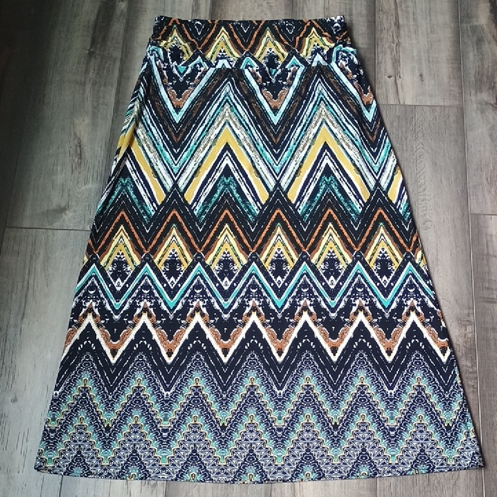 Cato Multicolor Chevron Maxi Skirt